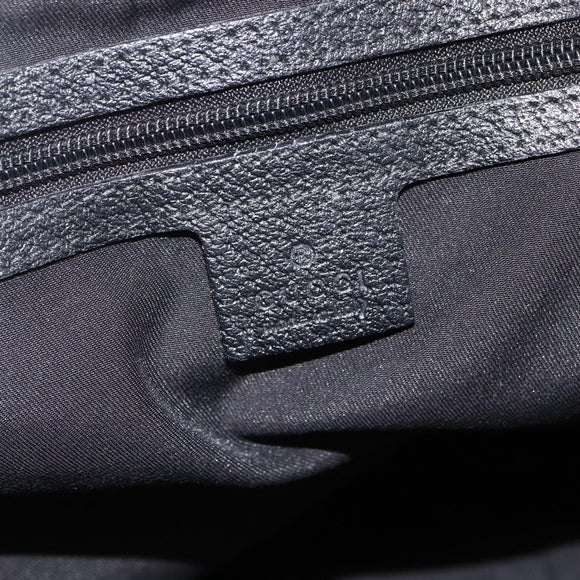 GUCCI GG Canvas Web Sherry Line Tote Bag Black Silver 132898 Auth mr2181