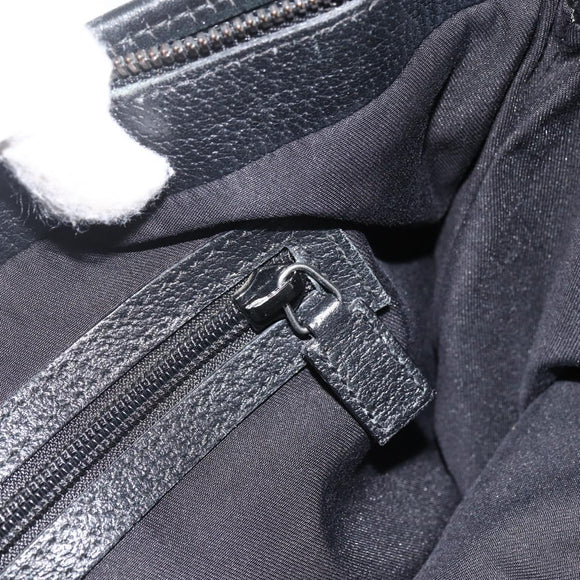 GUCCI GG Canvas Web Sherry Line Tote Bag Black Silver 132898 Auth mr2181