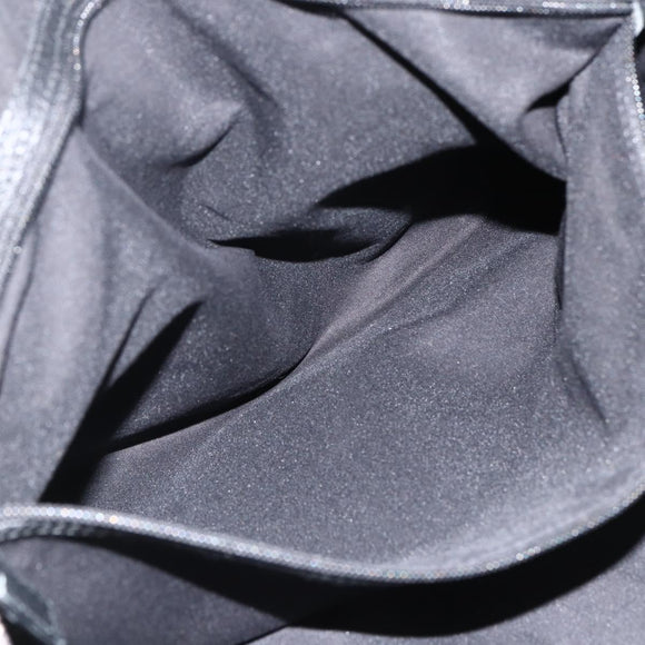 GUCCI GG Canvas Web Sherry Line Tote Bag Black Silver 132898 Auth mr2181