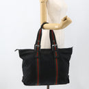 GUCCI GG Canvas Web Sherry Line Tote Bag Black Silver 132898 Auth mr2181-22