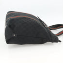 GUCCI GG Canvas Web Sherry Line Tote Bag Black Silver 132898 Auth mr2181-4