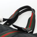 GUCCI GG Canvas Web Sherry Line Tote Bag Black Silver 132898 Auth mr2181-8
