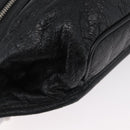 BALENCIAGA Body Bag Leather Black Silver Auth mr2182V-9