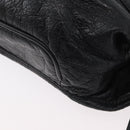BALENCIAGA Body Bag Leather Black Silver Auth mr2182V-14