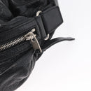 BALENCIAGA Body Bag Leather Black Silver Auth mr2182V-17