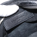 BALENCIAGA Body Bag Leather Black Silver Auth mr2182V-18