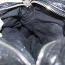 BALENCIAGA Body Bag Leather Black Silver Auth mr2182V-20