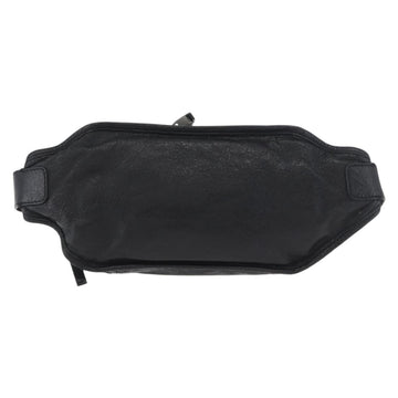 BALENCIAGA Body Bag Leather Black Silver Auth mr2182V - 0
