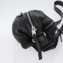 BALENCIAGA Body Bag Leather Black Silver Auth mr2182V-3