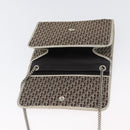 Christian Dior Trotter Canvas Chain Shoulder Bag Gold Auth mr2183-10
