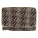 Christian Dior Trotter Canvas Chain Shoulder Bag Gold Auth mr2183-13