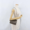 Christian Dior Trotter Canvas Chain Shoulder Bag Gold Auth mr2183-22