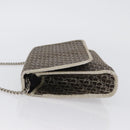 Christian Dior Trotter Canvas Chain Shoulder Bag Gold Auth mr2183-4