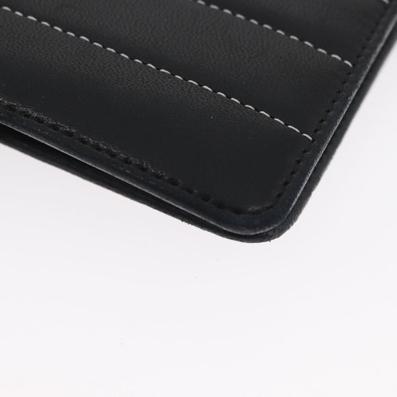 CHANEL Mademoiselle Agenda Day Planner Cover Leather Silver Black CC Auth mr2185