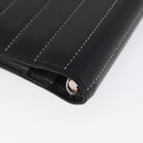 CHANEL Mademoiselle Agenda Day Planner Cover Leather Silver Black CC Auth mr2185-11