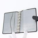 CHANEL Mademoiselle Agenda Day Planner Cover Leather Silver Black CC Auth mr2185-13