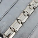 CHANEL Mademoiselle Agenda Day Planner Cover Leather Silver Black CC Auth mr2185-17