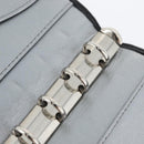 CHANEL Mademoiselle Agenda Day Planner Cover Leather Silver Black CC Auth mr2185-18