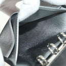 CHANEL Mademoiselle Agenda Day Planner Cover Leather Silver Black CC Auth mr2185-24