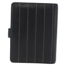 CHANEL Mademoiselle Agenda Day Planner Cover Leather Silver Black CC Auth mr2185-3