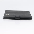 CHANEL Mademoiselle Agenda Day Planner Cover Leather Silver Black CC Auth mr2185-4