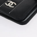 CHANEL Mademoiselle Agenda Day Planner Cover Leather Silver Black CC Auth mr2185-9