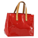 LOUIS VUITTON Monogram Vernis Reade PM Hand Bag Red Rouge M91088 LV Auth mr2188-1