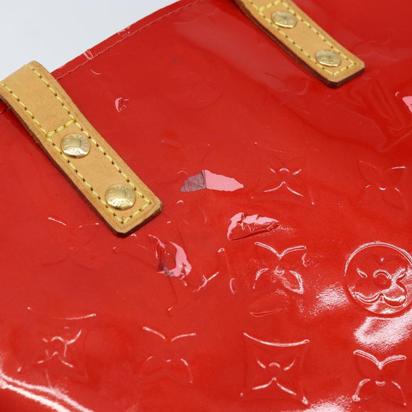 LOUIS VUITTON Monogram Vernis Reade PM Hand Bag Red Rouge M91088 LV Auth mr2188