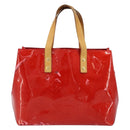 LOUIS VUITTON Monogram Vernis Reade PM Hand Bag Red Rouge M91088 LV Auth mr2188-2