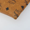 MCM Vicetos Logogram Accessory Pouch PVC Leather Brown Gold Auth mr2192-10