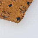MCM Vicetos Logogram Accessory Pouch PVC Leather Brown Gold Auth mr2192-12