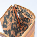 MCM Vicetos Logogram Accessory Pouch PVC Leather Brown Gold Auth mr2192-17