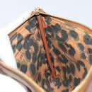 MCM Vicetos Logogram Accessory Pouch PVC Leather Brown Gold Auth mr2192-18