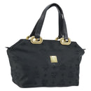 MCM Vicetos Logogram Hand Bag Nylon Black Gold Auth mr2197-1