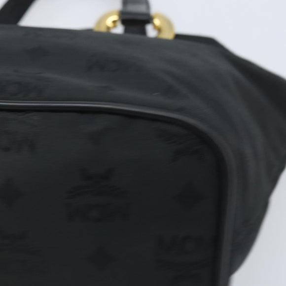 MCM Vicetos Logogram Hand Bag Nylon Black Gold Auth mr2197