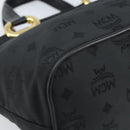 MCM Vicetos Logogram Hand Bag Nylon Black Gold Auth mr2197-14