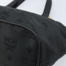 MCM Vicetos Logogram Hand Bag Nylon Black Gold Auth mr2197-15