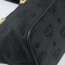 MCM Vicetos Logogram Hand Bag Nylon Black Gold Auth mr2197-16