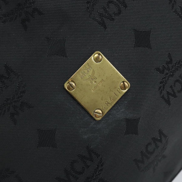 MCM Vicetos Logogram Hand Bag Nylon Black Gold Auth mr2197