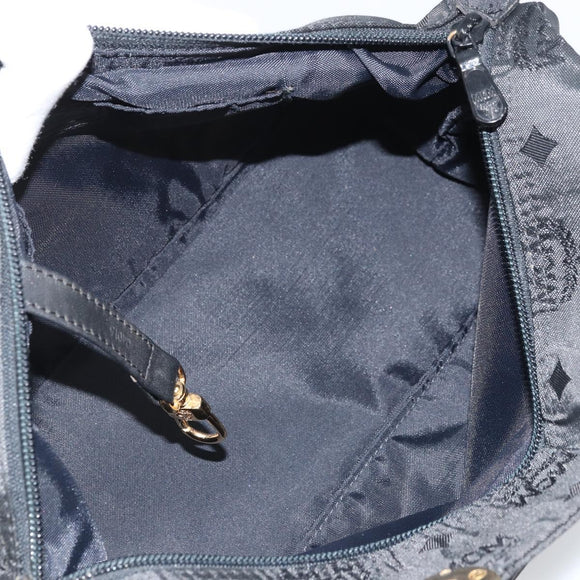 MCM Vicetos Logogram Hand Bag Nylon Black Gold Auth mr2197