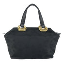 MCM Vicetos Logogram Hand Bag Nylon Black Gold Auth mr2197-2