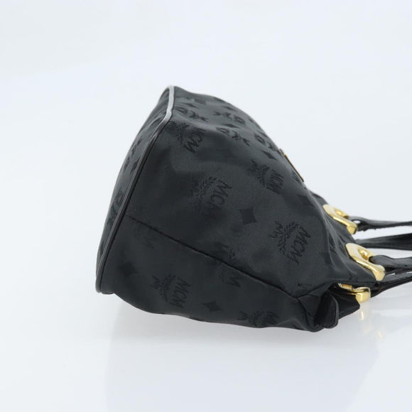 MCM Vicetos Logogram Hand Bag Nylon Black Gold Auth mr2197
