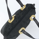 MCM Vicetos Logogram Hand Bag Nylon Black Gold Auth mr2197-6