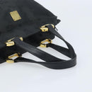 MCM Vicetos Logogram Hand Bag Nylon Black Gold Auth mr2197-7