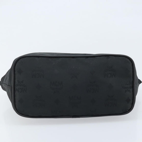 MCM Vicetos Logogram Hand Bag Nylon Black Gold Auth mr2197