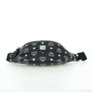 MCM Vicetos Logogram Body Bag Leather Black Silver Auth mr2198V-5