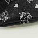 MCM Vicetos Logogram Body Bag Leather Black Silver Auth mr2198V-15