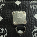 MCM Vicetos Logogram Body Bag Leather Black Silver Auth mr2198V-12