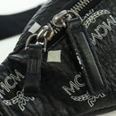 MCM Vicetos Logogram Body Bag Leather Black Silver Auth mr2198V-9