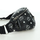 MCM Vicetos Logogram Body Bag Leather Black Silver Auth mr2198V-3